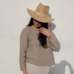 Janessa Leone Hamilton Straw Hat in Sand | Medium